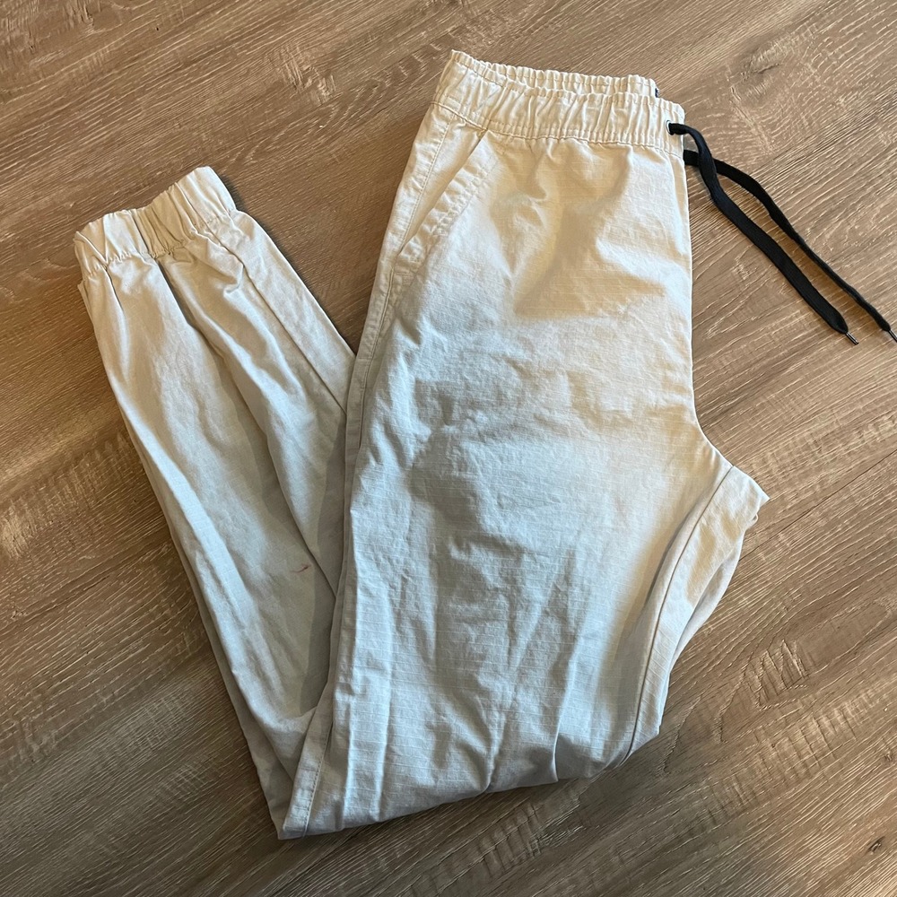 Cherokee Mens Jogger Pants Size Medium Tan Cotton Ripstop Cargo Utility Casual